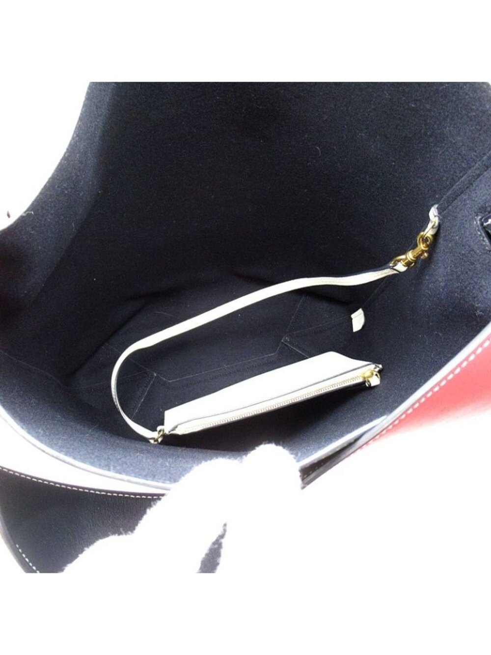 ★SOLD★ Celine Twisted Cabas Shoulder Bag Calfskin White Multicolor - Picture 7 of 7